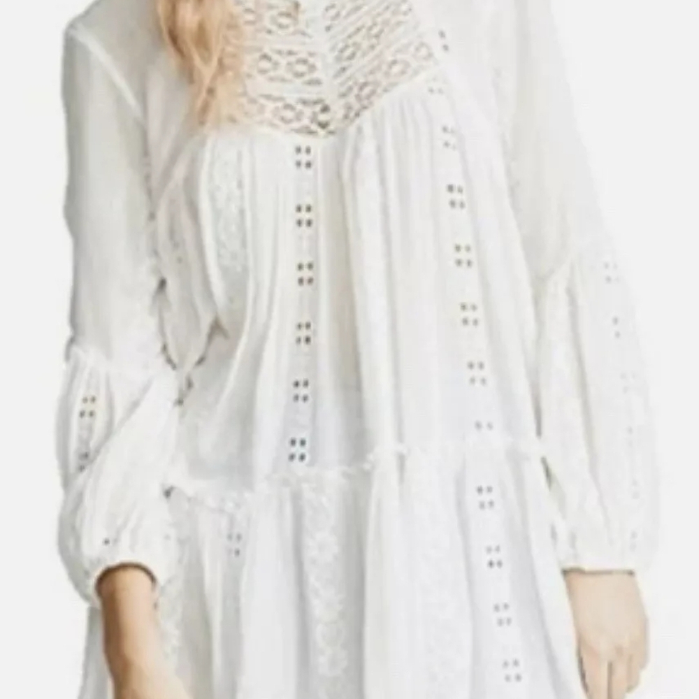 Free People Ivory Lace Top